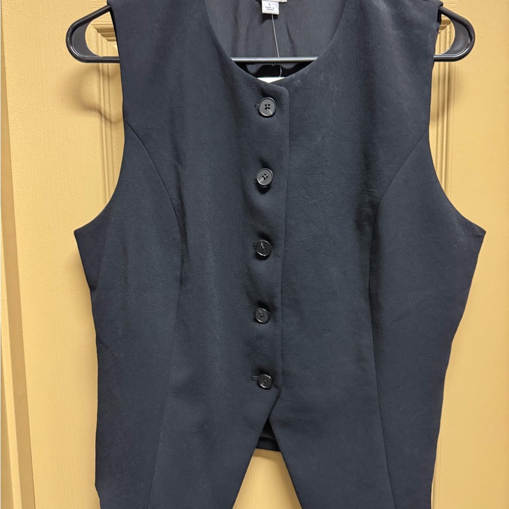 Black Button-Up Vest